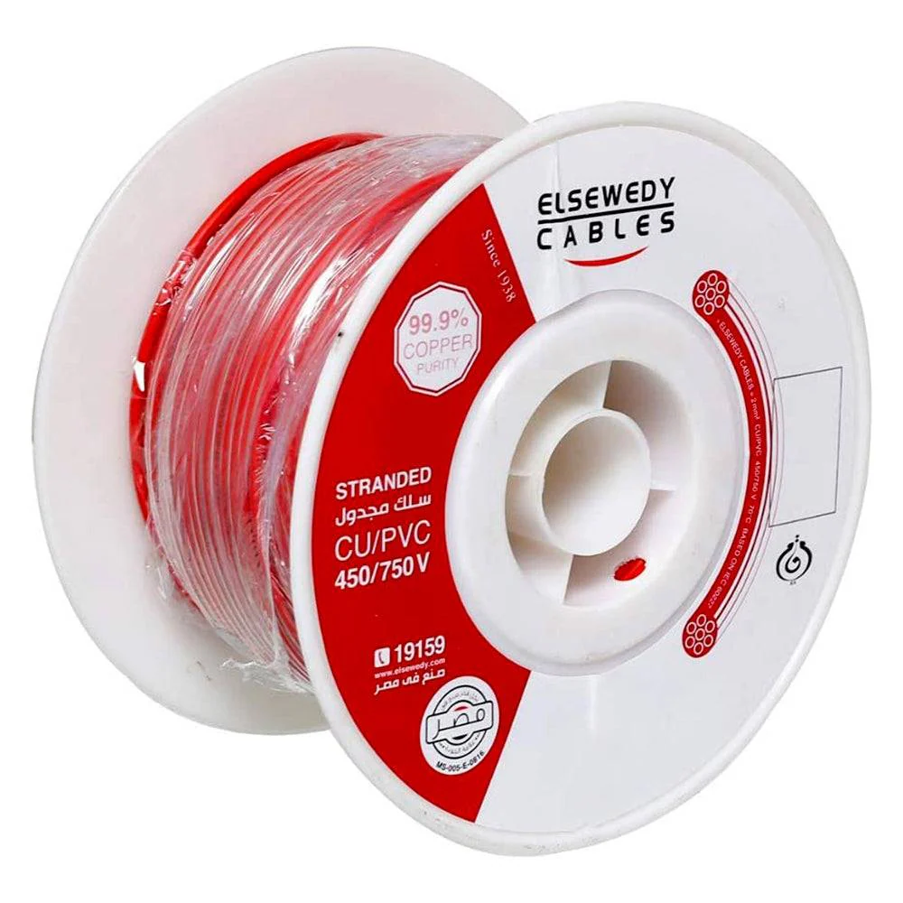 el-sewedy-solid-wire-2mm-red.jpg سلك نحاس مصمت أحمر 2 مم السويدي للكابلات
