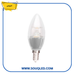 لمبة بلحة ليد 5 وات شفاف قاعدة فضي أصفر اليوس