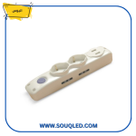 مشترك كهرباء 6 مخرج + 2 USB أبيض وأسود ماركة اليوس