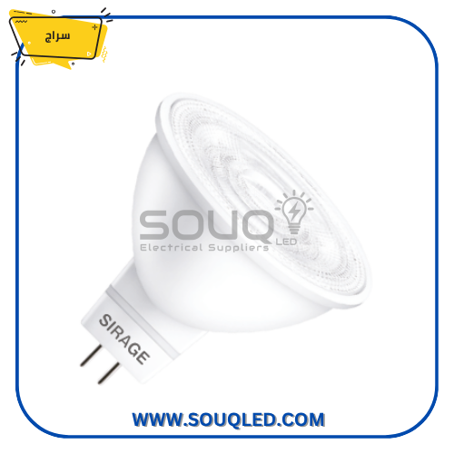 لمبة-كاسة-ليد-4-واط-كريستال-ابيض-اصفر-سراج لمبة كاسة (سبوت لايت) ليد 4 واط ماركة سراج الأصلي، تصميم كريستال فاخر، متوفرة بإضاءة بيضاء أو صفراء دافئة