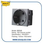 مقبس كهربائي غاطس (مجوف) 16 أمبير لون فضي من ماركة ميرلوت.