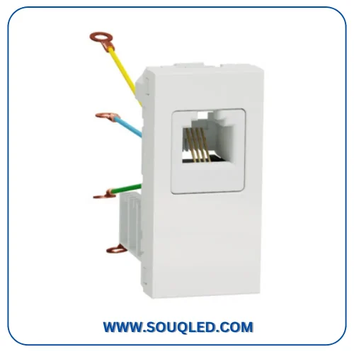 بريزة تليفون مقبس خط أرضي RJ11 أبيض سلسلة نيو يونيكا ماركة شنايدر إلكتريك Schneider Electric.