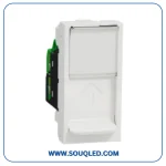 بريزة شبكة إنترنت كات 6 بقاعدة معدن RJ45 Cat6 أبيض سلسلة نيو يونيكا ماركة شنايدر إلكتريك Schneider Electric