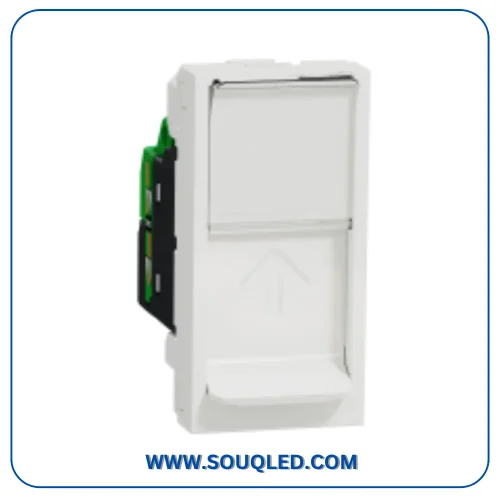 بريزة شبكة إنترنت كات 6 بقاعدة معدن RJ45 Cat6 أبيض سلسلة نيو يونيكا ماركة شنايدر إلكتريك Schneider Electric