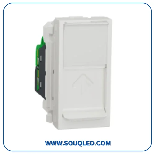 بريزة شبكة إنترنت كات 5 RJ45 Cat5 أبيض سلسلة نيو يونيكا ماركة شنايدر إلكتريك Schneider Electric