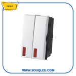 مفتاح إضاءة مزدوج (مجوز) أبيض اللون من ماركة ميرلوت.