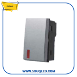 مفتاح إضاءة أحادي (مفرد) 16 أمبير لون فضي من ماركة ميرلوت.