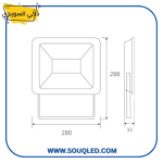 ⁦كاشف ليد 200 واط - ماركة ذكي السويدي - إضاءة أبيض نهاري ساطع - القوة القصوى⁩ - الصورة ⁦2⁩