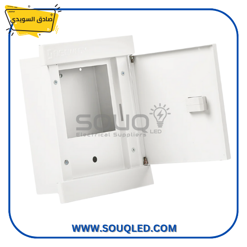 لوحة-عداد-احادي-الكتروني-صادق-السويدي-داخل-الحائط لوحة عداد كهرباء أحادي إلكتروني من ماركة صادق السويدي، مصممة للتركيب داخل الحائط.