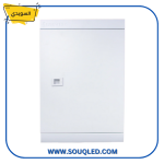 لوحة توزيع كهرباء (Distribution Board) ماركة صادق السويدي، بسعة ٢٤ خط وقاطع عمومي، مصممة للتركيب داخل الحائط.