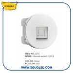 بريزه انترنت كات 6 فضي لامع شنابل