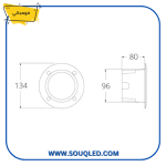⁦فوماجالي ليتي 100 أسود 3 وات - كشاف غاطس دائري خارجي بوجه واحد إضاءة صفراء 3000 كلفن⁩ - الصورة ⁦3⁩