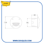 ⁦فوماجالي ليتي 100 ST رمادي 3 وات - كشاف غاطس دائري خارجي بأربعة أوجه إضاءة صفراء 3000 كلفن⁩ - الصورة ⁦3⁩