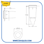 ⁦فوماجالي ALDO 1L0 أسود 1.7 وات - كشاف غاطس حائط خارجي إضاءة صفراء 3000 كلفن⁩ - الصورة ⁦2⁩