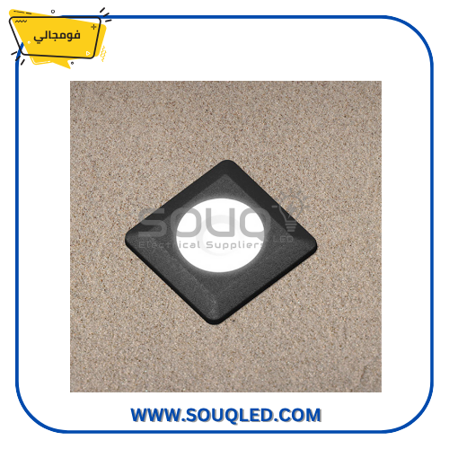 فوماجالي-الدو-SQ-اسود-1-7وات-اصفر-IP67-مربع-4-اوجه مصباح فوماجالي الدو SQ غاطس (مربع، 4 أوجه) باللون الأسود 1.7 وات، يستخدم للإضاءة الخارجية بمتانة عالية IP67.