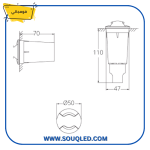 ⁦فوماجالي الدو 2L رمادي 1.7 وات - كشاف غاطس حائط/أرضي بوجهين إضاءة صفراء 3000 كلفن⁩ - الصورة ⁦3⁩