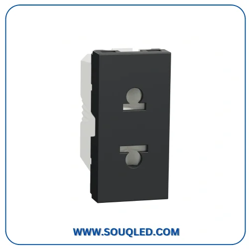 بريزة كهرباء نمط أمريكي بأمان غوالق أطفال أسود سلسلة نيو يونيكا ماركة شنايدر إلكتريك Schneider Electric.