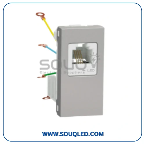 مقبس هاتف بريزة تليفون فضي سلسلة نيو يونيكا ماركة شنايدر إلكتريك Schneider Electric.