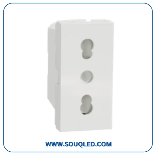 بريزة ثلاثية الأقطاب مقبس 2P+E أبيض سلسلة نيو يونيكا ماركة شنايدر إلكتريك Schneider Electric.