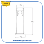 ⁦بولارد عمود إضاءة حديقة فومجالي خارجي ليد مستطيل - إضاءة صفراء 3000 كلفن⁩ - الصورة ⁦2⁩