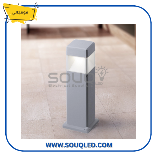 فوماجالي-إليسا-500-بولارد-رمادي-10وات-اصفر-مستطيل بولارد حديقة فوماجالي إليسا 500 (عمود إضاءة) 10 وات LED بلون رمادي، يستخدم لإنارة الممرات الخارجية بمتانة عالية IP55 وإضاءة صفراء 3000 كلفن.