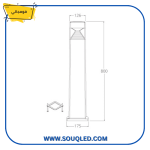 ⁦فوماجالي استر 800 رمادي 10 وات - بولارد عمود إضاءة حديقة خارجي طويل ليد - لون إضاءة قابل للضبط⁩ - الصورة ⁦3⁩