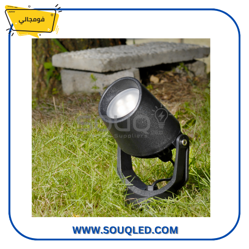 كشاف حديقة فوماجالي ميني تومي سبايك (حربة) 6 وات LED بلون أسود، يستخدم للإضاءة الخارجية بمتانة عالية IP66 وإضاءة قابلة للضبط.