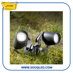 كشاف حديقة فوماجالي ميني تومي سبايك مزدوج (حربة) 7 وات LED بلون أسود، يستخدم للإضاءة الخارجية بمتانة عالية IP66 وإضاءة قابلة للضبط.