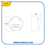 ⁦فوماجالي اكسترا ليتي 100 ST رمادي 3 وات - كشاف غاطس دائري خارجي بأربعة أوجه إضاءة صفراء 3000 كلفن⁩ - الصورة ⁦3⁩