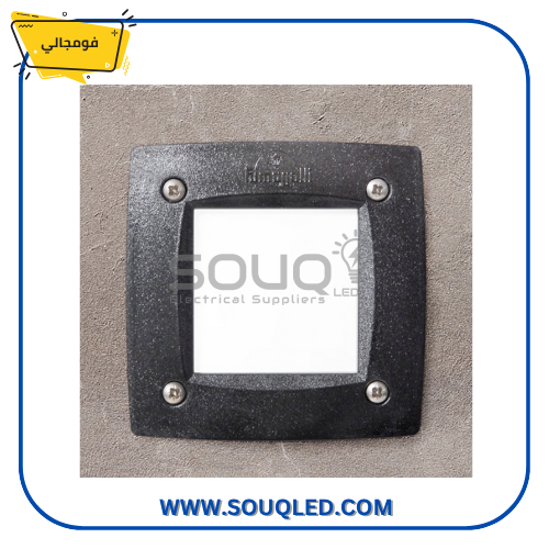 فوماجالي-ليتي-100-مربع-اسود-3وات-اصفر-IP67-وجه-واحد مصباح فوماجالي ليتي 100 غاطس (مربع، وجه واحد) باللون الأسود 3 وات، يستخدم للإضاءة الخارجية بمتانة عالية IP67.