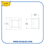 ⁦فوماجالي ليتي 100 مربع أسود 3 وات - كشاف غاطس خارجي بوجه واحد إضاءة صفراء 3000 كلفن⁩ - الصورة ⁦3⁩