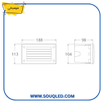 ⁦فوماجالي ليتي 200 GL رمادي 3 وات - كشاف غاطس دائري كبير خارجي بوجهين إضاءة صفراء 3000 كلفن⁩ - الصورة ⁦3⁩