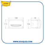 ⁦فوماجالي ليتي 200 HS رمادي 3 وات - كشاف غاطس دائري كبير خارجي بأربعة أوجه إضاءة صفراء 3000 كلفن⁩ - الصورة ⁦2⁩