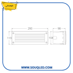⁦فوماجالي ليتي 300 GL رمادي - كشاف خطوة ليد غاطس مستطيل كبير - قاعدة لمبة E27 - ضد الصدأ⁩ - الصورة ⁦4⁩