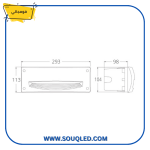 ⁦فوماجالي ليتي 300 HS أسود - كشاف غاطس مستطيل كبير لأعمدة وجدران الدرج - قاعدة E27 - 4 أوجه إضاءة⁩ - الصورة ⁦4⁩
