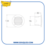 ⁦فوماجالي ليتي 100 GR أسود 3 وات - كشاف غاطس دائري خارجي بوجهين إضاءة صفراء 3000 كلفن⁩ - الصورة ⁦3⁩