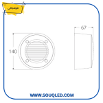 ⁦فوماجالي اكسترا ليتي 100 GR رمادي 3 وات - كشاف غاطس دائري خارجي بوجهين إضاءة صفراء 3000 كلفن⁩ - الصورة ⁦3⁩