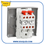 ⁦مفتاح وسط عريض 10 أمبير فضي ماركة شنايدر نيو يونيكا⁩ - الصورة ⁦2⁩