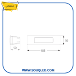 ⁦فوماجالي نينا 190 أسود 7.5 وات - كشاف حائط خارجي بعدسة واحدة - إضاءة قابلة للضبط (أصفر/أبيض)⁩ - الصورة ⁦3⁩