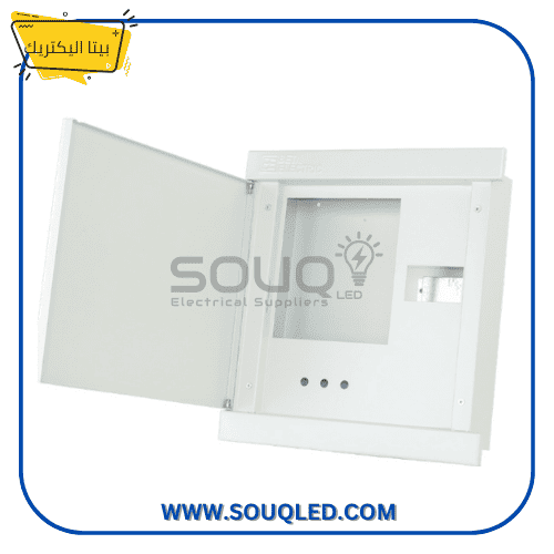 لوحة-عداد-كهرباء-٣فاز-بالعمومي-بيتا-إليكتريك.jpg لوحة عداد كهرباء (Meter Box) ثلاثي الأوجه (٣ فاز) مجهزة بمكان للقاطع العمومي، ماركة بيتا إليكتريك، للتركيب داخل الحائط.