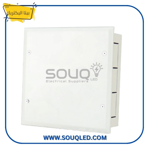 صندوق بلاستيكي مربع (Junction Box) عالي المتانة، ماركة بيتا اليكتريك، مقاس 250 ملم، مصمم للتركيب الغاطس في صواعد وجدران المباني.