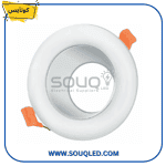 شاسية سبوت لايت مدور لون ابيض بقلب فضي مطفي، ماركة كونايس، اطار سبوت ديكوري للاسقف المودرن والجبس.