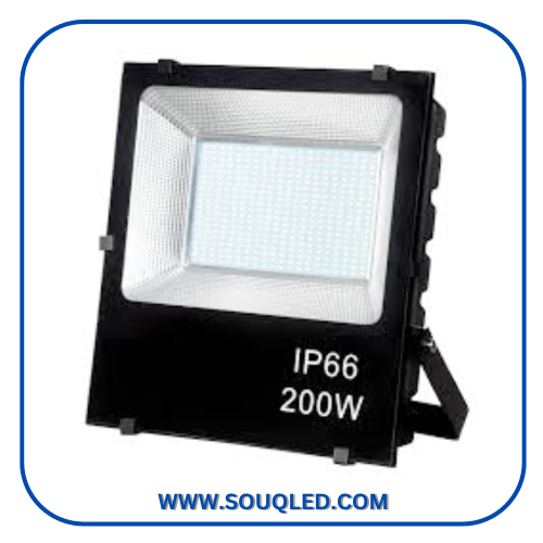 كشاف واجهات ليد (Floodlight) ماركة نيو ماكس الأصلية، قدرة 200 وات، إضاءة أبيض، مقاوم للماء IP66، مع ضمان سنة، لعام 2026.