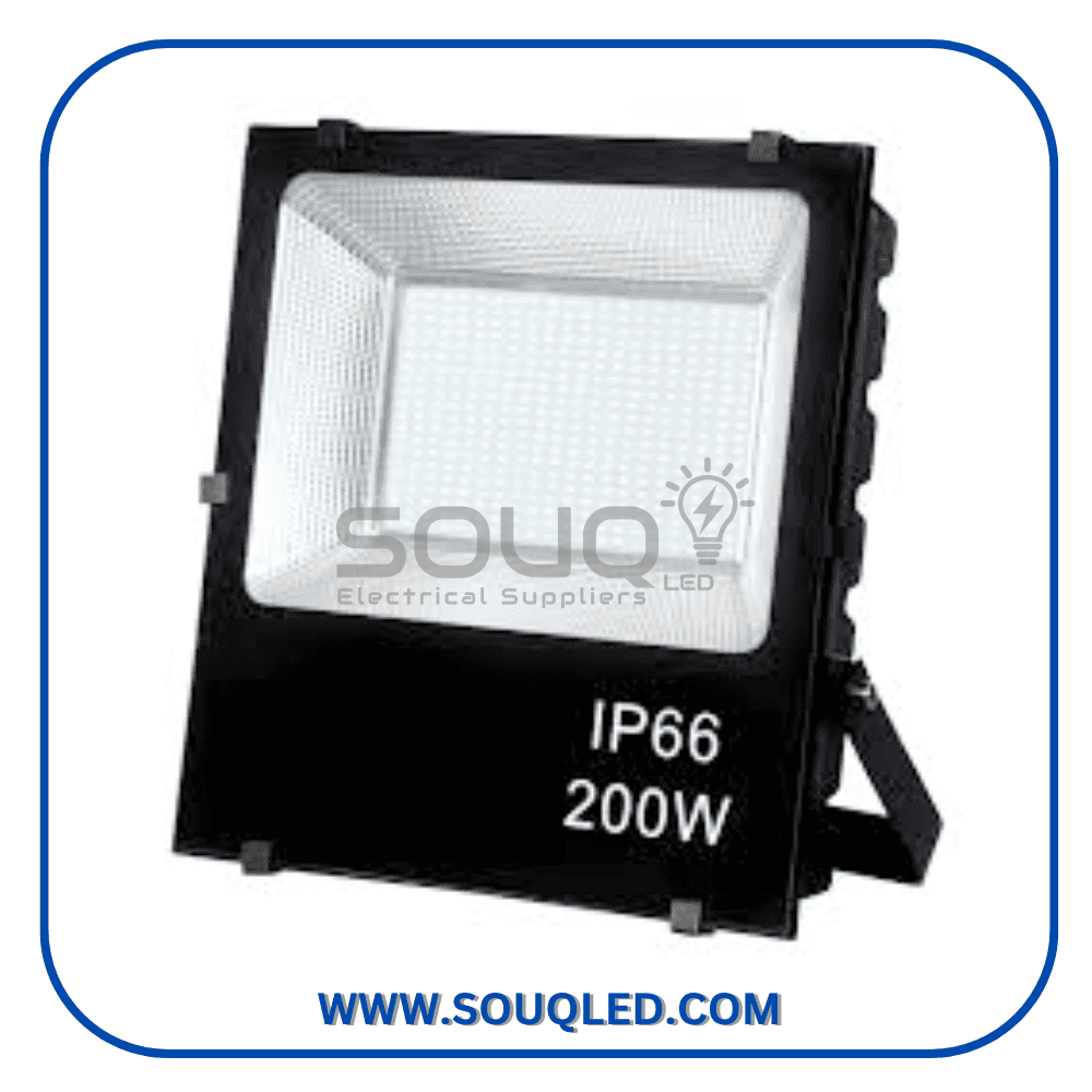 كشاف واجهات نيو ماكس 200 وات كشاف واجهات ليد (Floodlight) ماركة نيو ماكس الأصلية، قدرة 200 وات، إضاءة أبيض، مقاوم للماء IP66، مع ضمان سنة، لعام 2026.