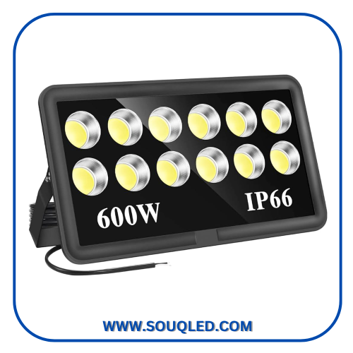 كشاف واجهات ليد (Floodlight) ماركة ليتالي الأصلية، قدرة 800 وات، إضاءة أبيض، هيكل ألومنيوم ثقيل، مقاوم للماء IP66 لعام 2026.