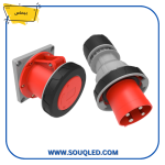 طقم بريزة وفيشة صناعية رباعية الأقطاب غاطسة 125 أمبير IP67، لتوصيل الطاقة الفائقة مع مقاومة الغمر والغبار للمنشآت الثقيلة.