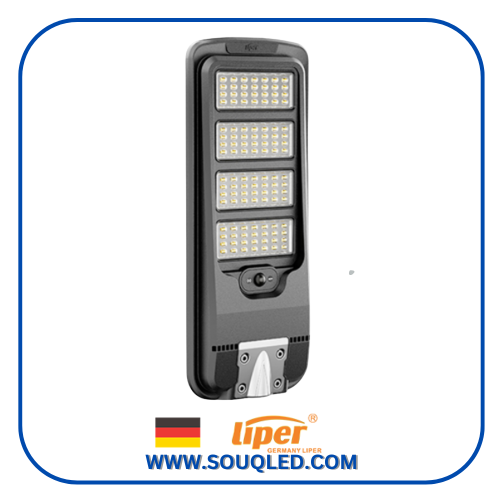 كشاف شوارع يعمل بالطاقة الشمسية ماركة ليبر (Liper)، قدرات 100 وات، 200 وات، 300 وات، 400 وات، إضاءة ليد أبيض، درجة حماية IP65 لعام 2026.