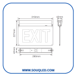 كشاف علامة خروج (EXIT SIGN) ماركة ليدفانس (LEDVANCE) الاصلية، قدرة 1.2 وات، مزود ببطارية طوارئ تعمل لمدة 3 ساعات، لعام 2026.