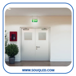 كشاف علامة خروج (EXIT SIGN) ماركة ليدفانس (LEDVANCE) الاصلية، قدرة 4.2 وات، مزود ببطارية طوارئ تعمل لمدة 3 ساعات، لعام 2026.