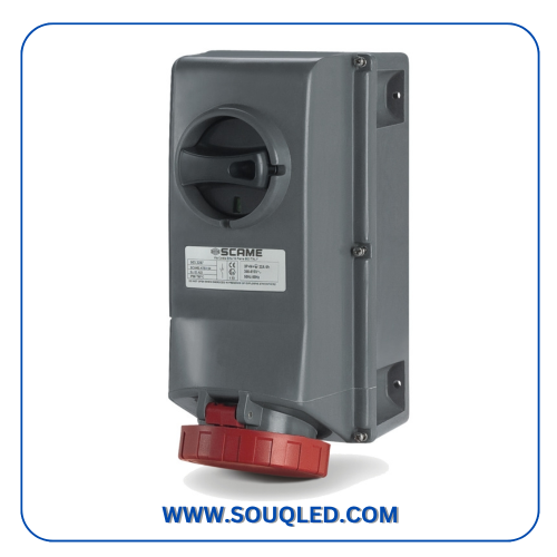 بريزة بمفتاح إنترلوك ميكانيكي 16 أمبير 3P+E 380V ضد الانفجار ATEX ماركة سكامى Scame Cod 503.1684.